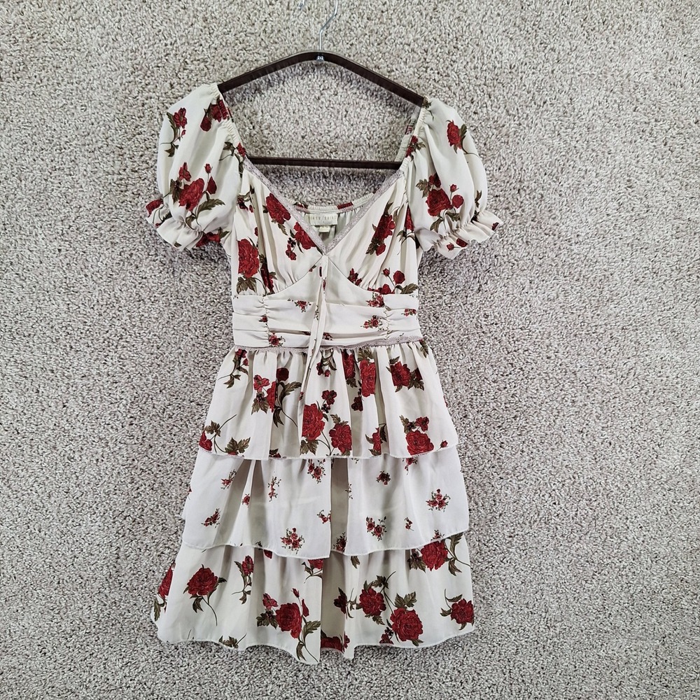 Thirty/Thirty L/A Dress Womens XS Multicolor Floral Tiered Mini Cottagecore Boho